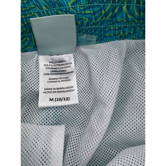 Laguna Swim Shorts M 10/12 Boys Teal & Neon Green Abstract Print 90% Polyester 1 - Picture 4 of 9